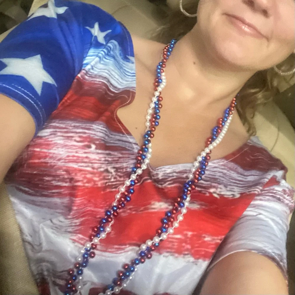 Red, white, and blue top - Picture 1 of 3